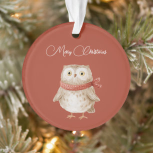 Adorno Búho de Navidad Petirrojo Rojo Pájaro