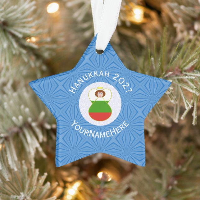 Adorno Bulgaria bandera Angel Hanukkah personalizada (Árbol)