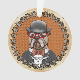 Adorno Bulldog con gafas