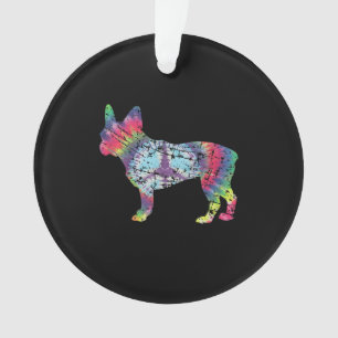Adorno bulldog de tie dye french   regalo de los amantes 