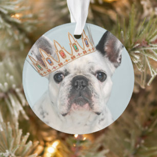 Adorno Bulldog francés con corona