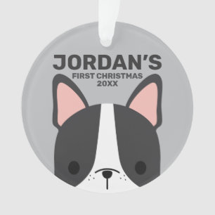 Adorno Bulldog francés lindo con nombre personalizado