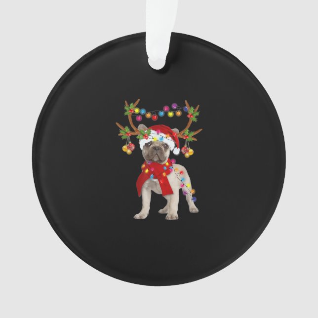 Adorno Bulldog francés: magnífico árbol de navidad de ren (Anverso)