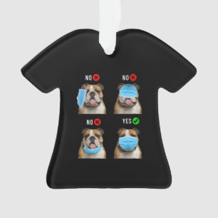 Adorno Bulldog inglés Derecha Usar tanque de máscara faci