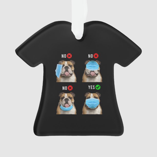 Adorno Bulldog inglés Derecha Usar tanque de máscara faci (Anverso)