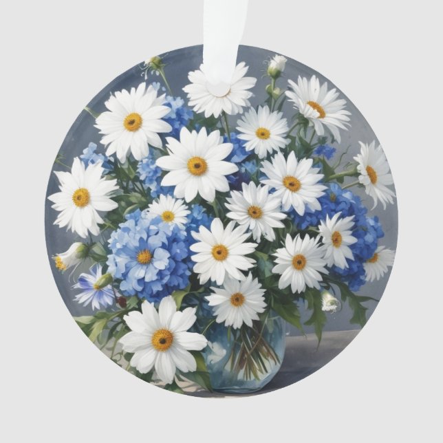 Adorno Bunch of Flowers Elegant Daisies Watercolor (Anverso)