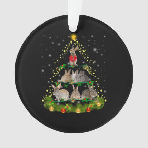 Adorno Bunny Gift Luz del árbol de Navidad de conejo c