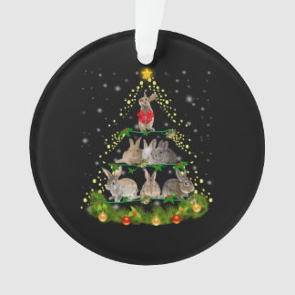 Adorno Bunny Gift | Luz del árbol de Navidad de conejo co