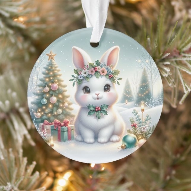 Adorno Bunny with Holly Crown & Candle Glow (Árbol)