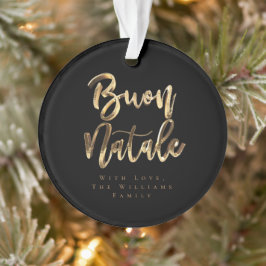 Adorno Buon Natale Elegant Black and Gold Italian Script