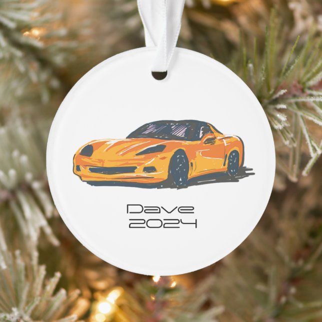 Adorno C6 Corvette Naranja de coches deportivos paro  (Árbol)