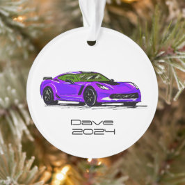 Adorno C7 Corvette Deportes Coche Purple Hand Draetch