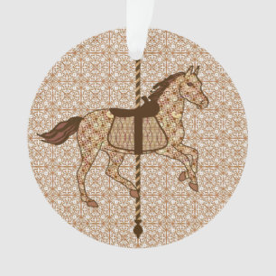 Adorno Caballo de carrusel - Marrón chocolate y Tan