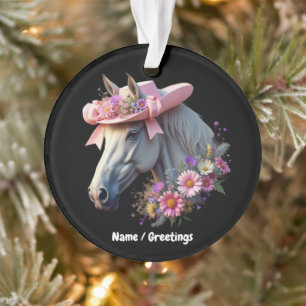 Adorno Caballo elegante Gorra de Sol Rosa Derby de Mujere