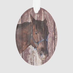 Adorno Caballo marrón mirándome con los ojos