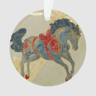 Adorno Caballo Real Azul Ornate 