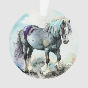 Adorno Caballo Shire Acuarela