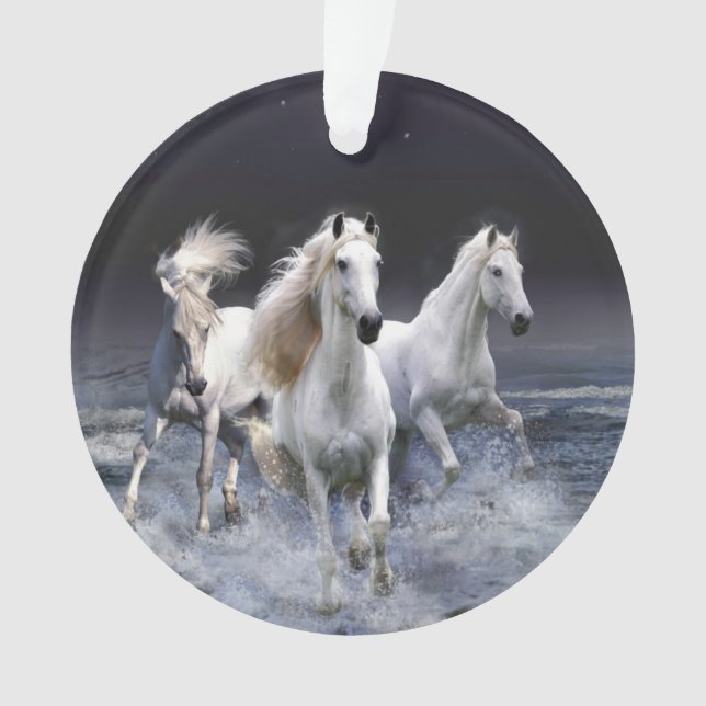 Adorno Caballos corriendo lanzando almohada (Anverso)