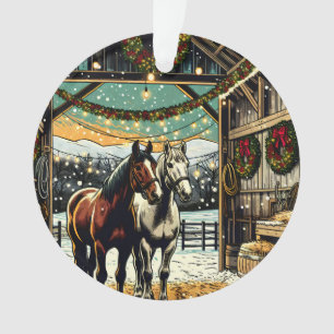 Adorno Caballos de dibujos animados Feliz Navidad