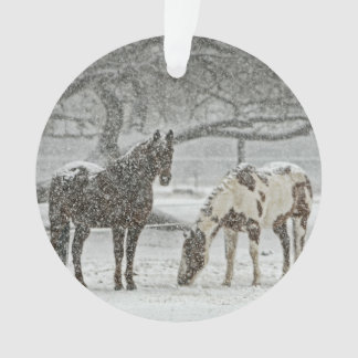 Adorno Caballos en la nieve