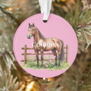 Adorno Caballos marrones rosados