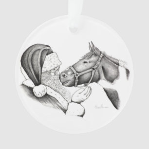 Adorno Caballos navidades y Santa Claus
