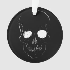 Adorno Cabeza de esqueleto con ojos brillantes en una