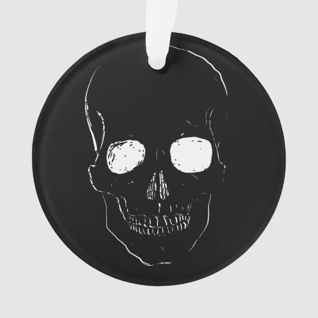 Adorno Cabeza de esqueleto con ojos brillantes en una (Anverso)