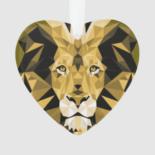 Adorno Cabeza de leones geométricos marrones