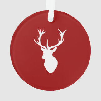 Adorno Cabeza del macho de los ciervos del navidad rojo y