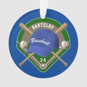 Adorno Cabo de béisbol Bats Diamante Nombre Personalizad