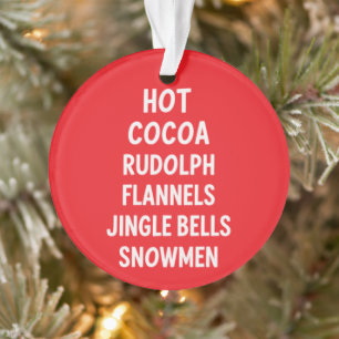 Adorno Cacao Caliente Rudolph Franela Campanas de Navidad