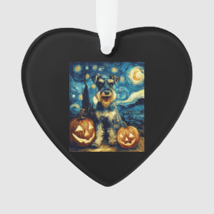 Adorno Cachorro Cute Miniature Schnauzer Halloween Jack O