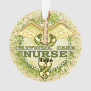 Adorno Caduceo de Enfermera de Cuidados Críticos de Oro