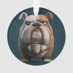 Adorno Café Grumpy Bulldog – Arte Divertido de Perros