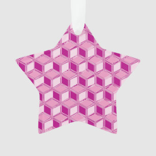 Adorno Cajas cromadas 3d - rosa fucsia