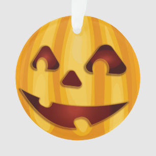 Adorno Calabaza tallada sonriendo diseño de Halloween
