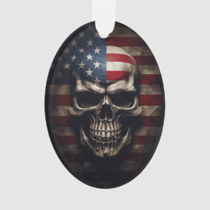 Adorno Calavera de la bandera americana