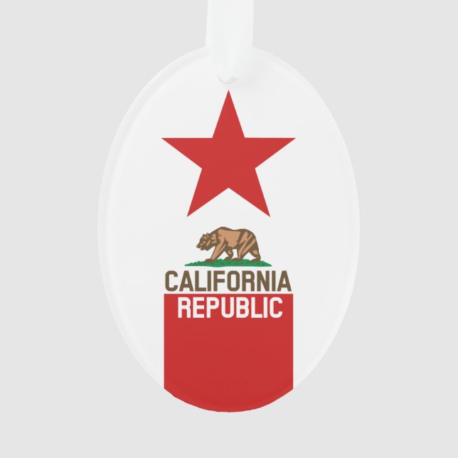 Adorno CALIFORNIA Estrella roja de la bandera del Estado  (Reverso)