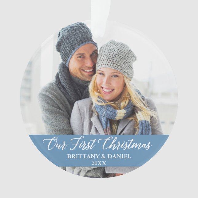 Adorno Calligrafía Nuestra primera foto azul (Anverso)