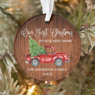 Adorno Calligraphy Wood First Christmas New Home Truck