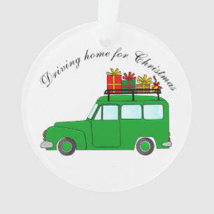 Adorno Camión "Conduciendo a casa para Navidades" con reg