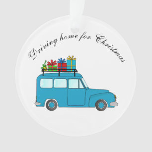 Adorno Camión "Conduciendo a casa para Navidades" con reg