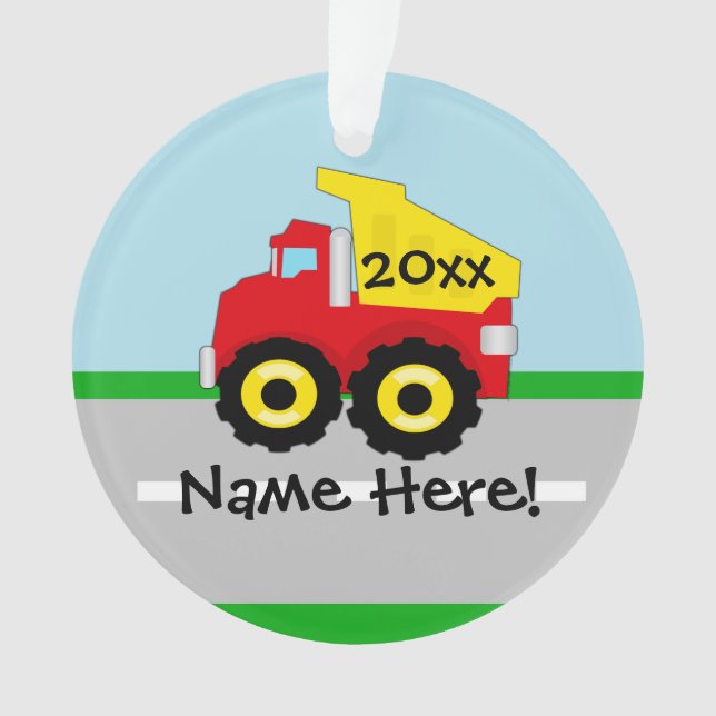 Adorno Camión de construcción para niños (Anverso)