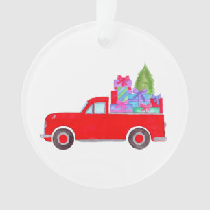Adorno Camión de recogida retro con regalos de Navidades