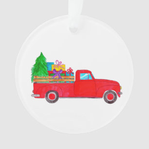 Adorno Camión de recogida retro con regalos de Navidades