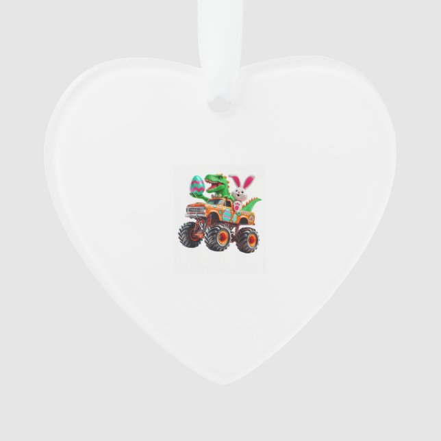 Adorno Camión Monstruo Pascua Bunny T-rex Dino Camioneta  (Anverso)