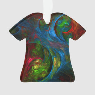 Adorno Camisa acrílica de arte abstracto Genesis Blue