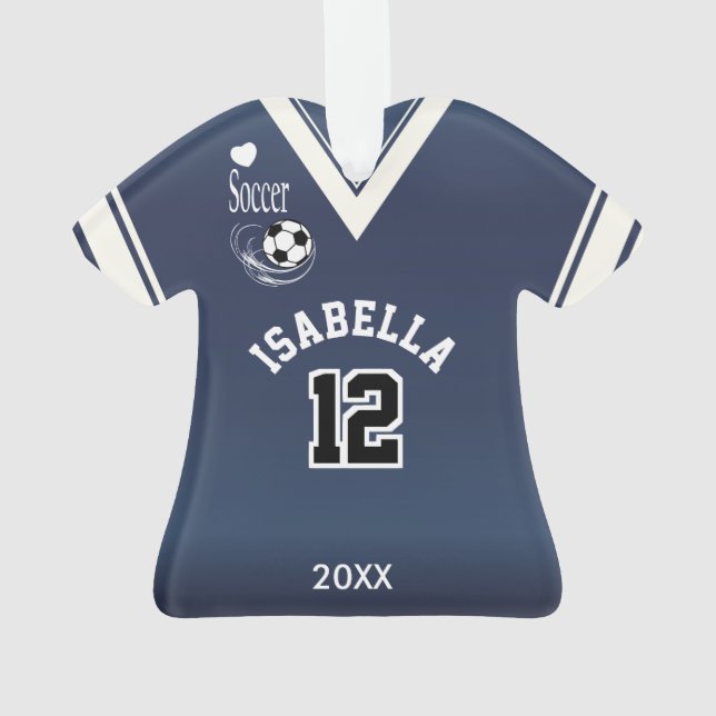 Adorno Camisa azul marino del fútbol (Reverso)