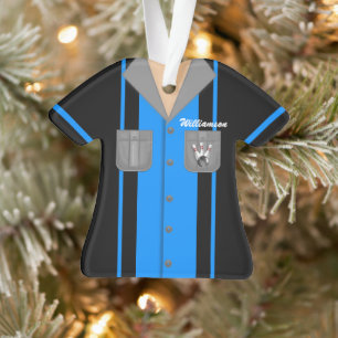 Adorno Camisa de bolos azul y negro